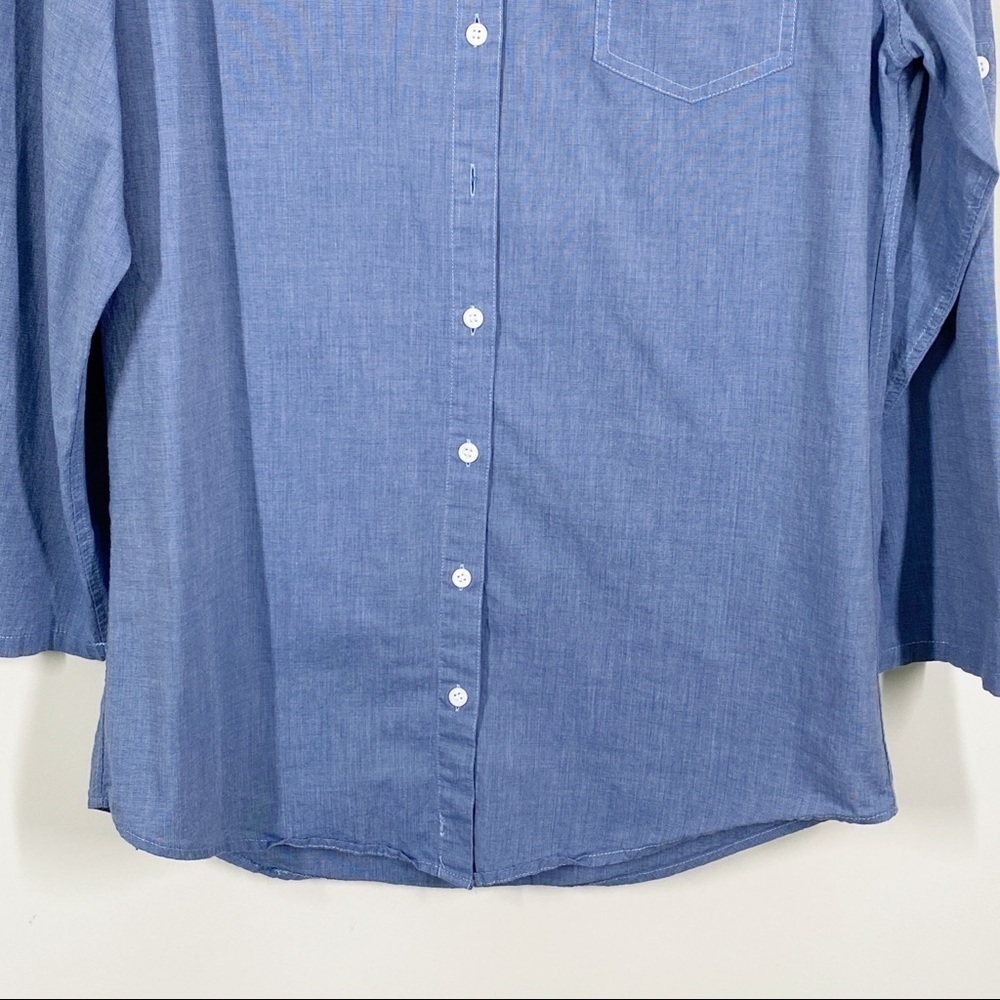 Faded Glory Chambray Shirt Organic Cotton Size 8-10 - Picture 3 of 7